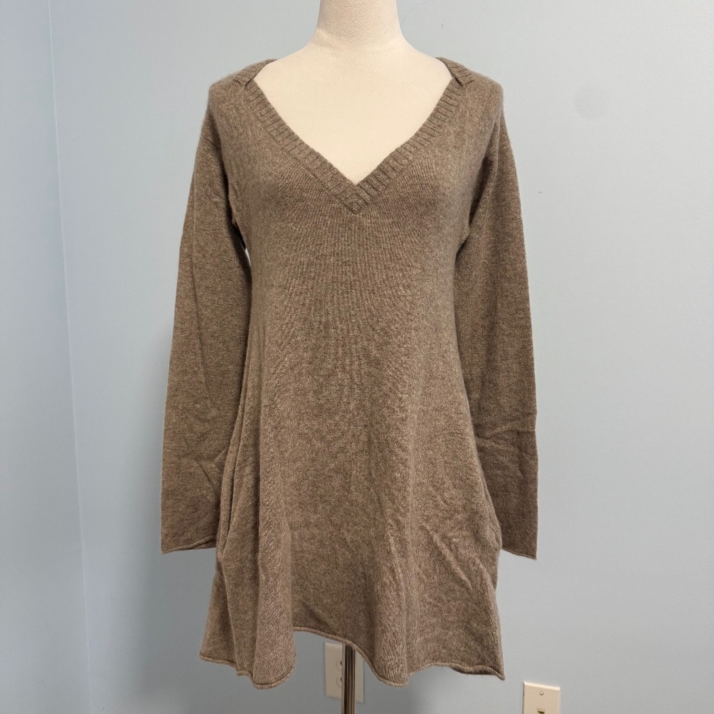 Velvet 100%‎ Cashmere Women’s Long Sleeve Side Pockets Tunic Sweater Size S/M